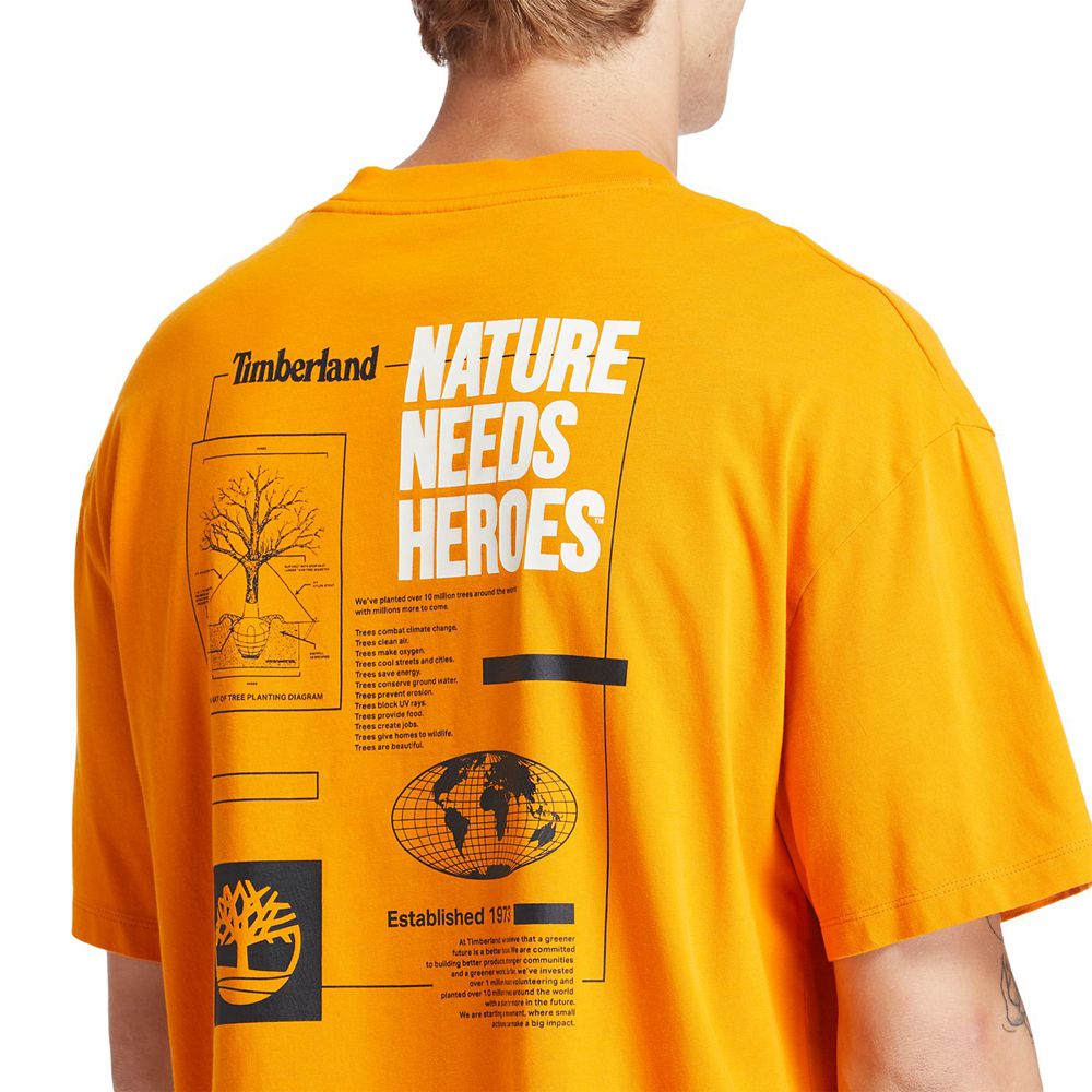 Timberland Μπλουζάκια Ανδρικα Πορτοκαλι - Heritage Short-Sleeve Tree Pack - Greece 3072584-TL